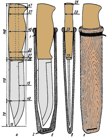 нож-таежного-охотника-чертеж